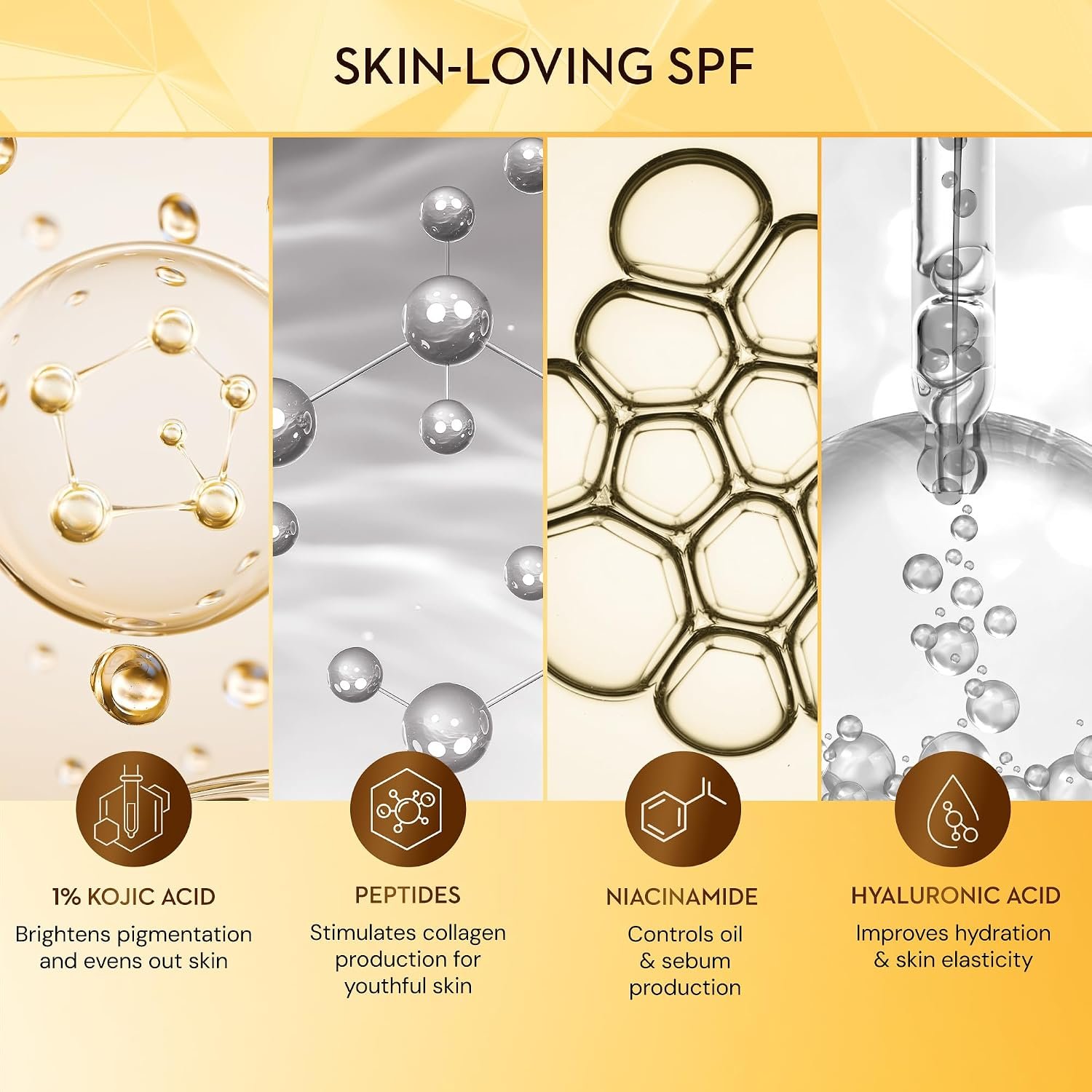 SUGAR Cosmetics Tan Ban 1% Kojic Acid Sunscreen SPF60 ++++ | 1% Peptide Complex | Barrier Repair | No White Cast | 50ml thumbnail