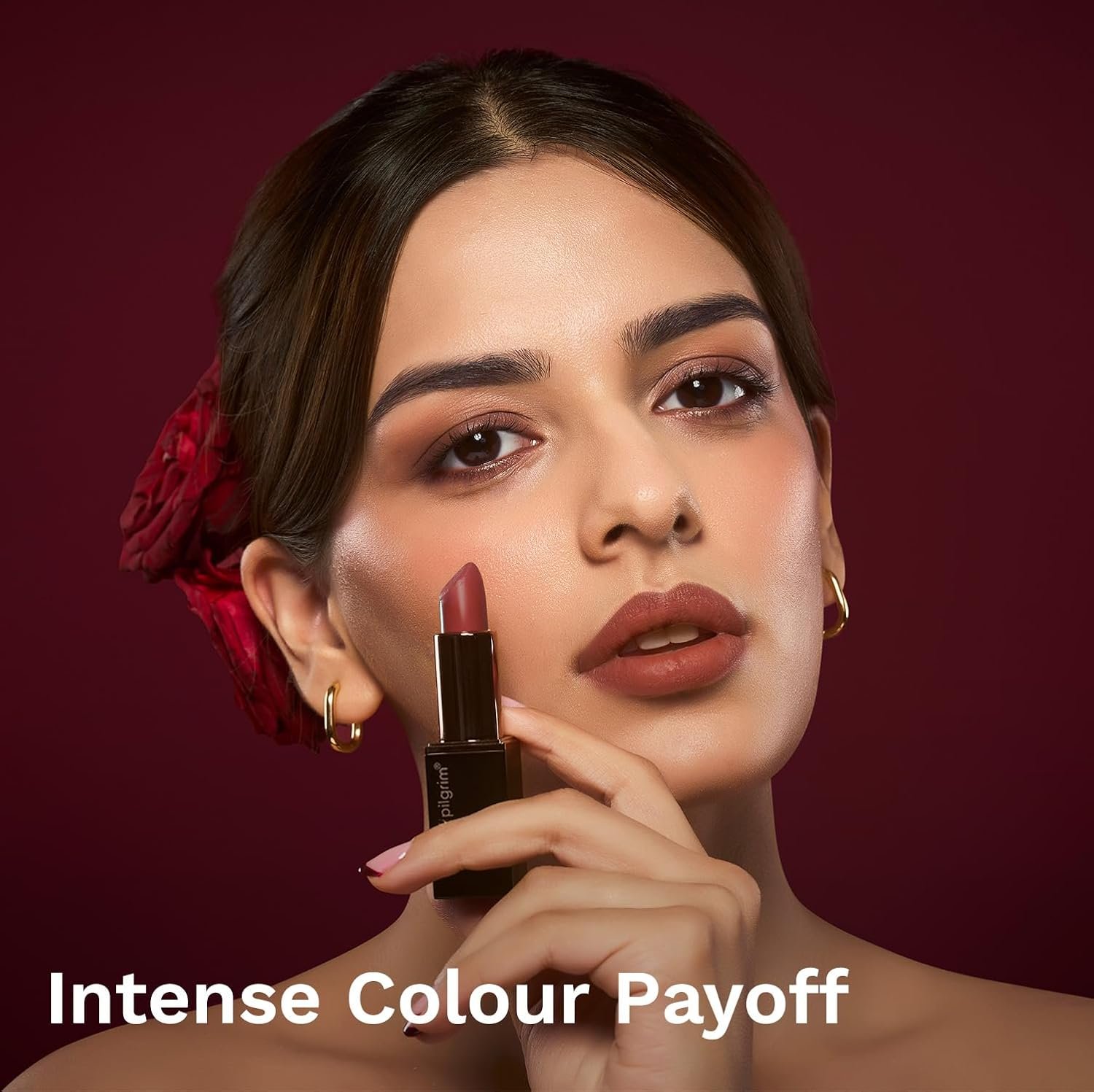 Pilgrim Matte Bullet Lipstick Intense Colour Transferproof & Smudgeproof Nude Kiss -31 thumbnail