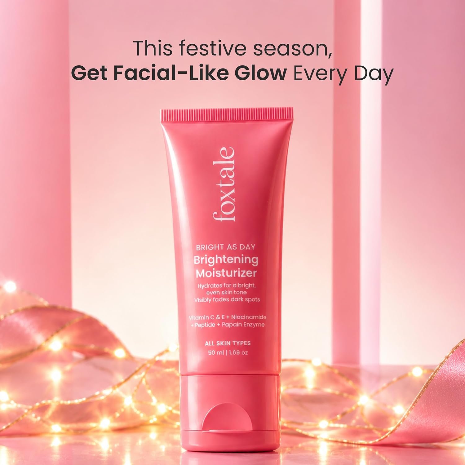Foxtale Lightweight Brightening Face Moisturiser with Vitamin C & Niacinamide |Brightens & Evens Skin Tone, Fades Dark Spots & Deeply Hydrates | for Normal to Dry Skin | for Men & Women | 50 thumbnail