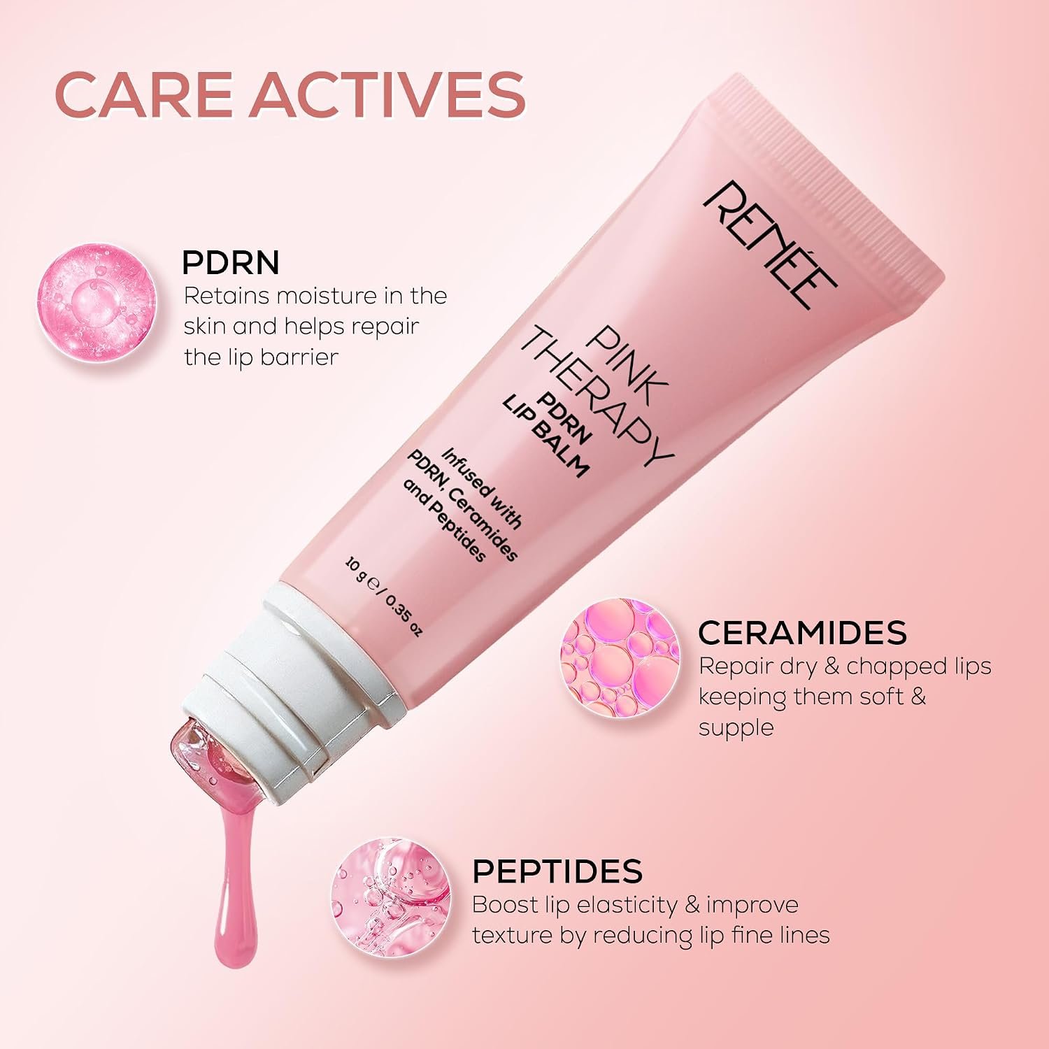 RENEE Pink Therapy PDRN Overnight Lip Repairing & Moisturising Lip Balm For Dry, Chapped Lips | Glossy Finish, Revives Lip Barrier & Improves Elasticity | 10g thumbnail