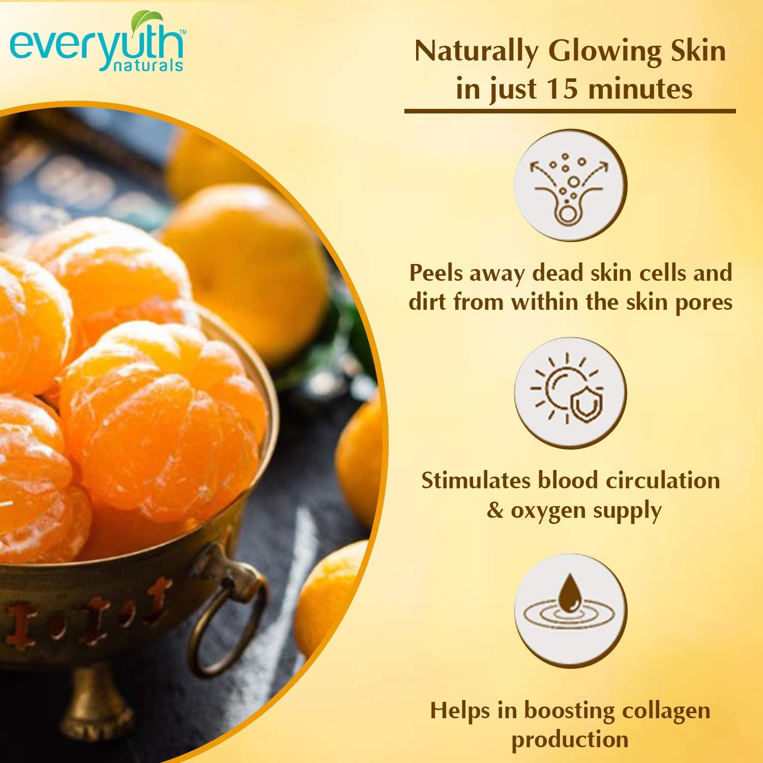 Everyuth Natural Advanced Golden Glow Peel Off Mask for Instant Glow Skin, 100 gm thumbnail