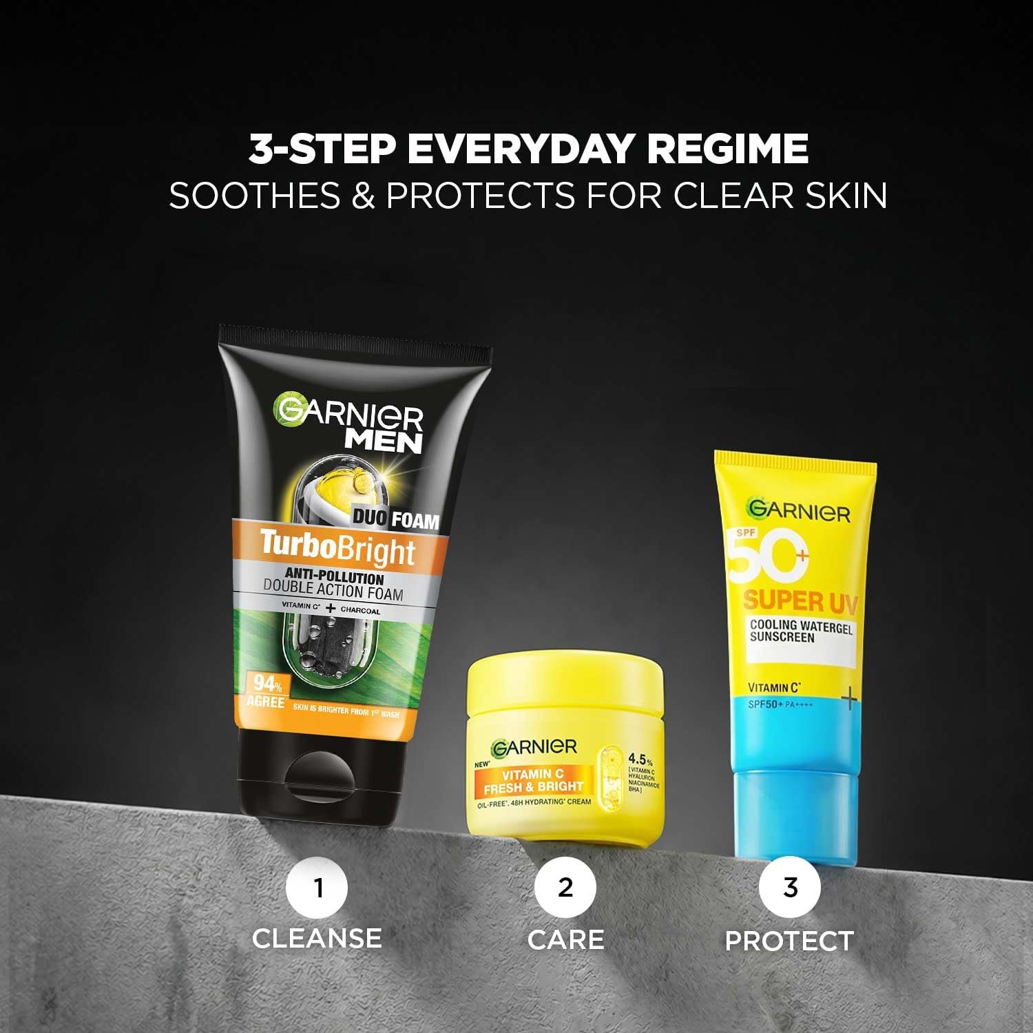 Garnier Men, Face Wash, Brightening & Anti-Pollution, TurboBright Double Action, 100 g thumbnail