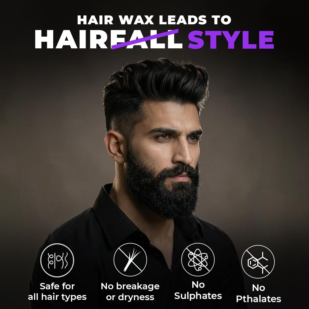 Beardo Xxtra Stronghold Hair Wax, 100 gm | Crystal Hair Wax for Men | Hair Wax Men | Hair Styling Wax for Glossy Finish & Shine | Extra Strong Hold Wax thumbnail
