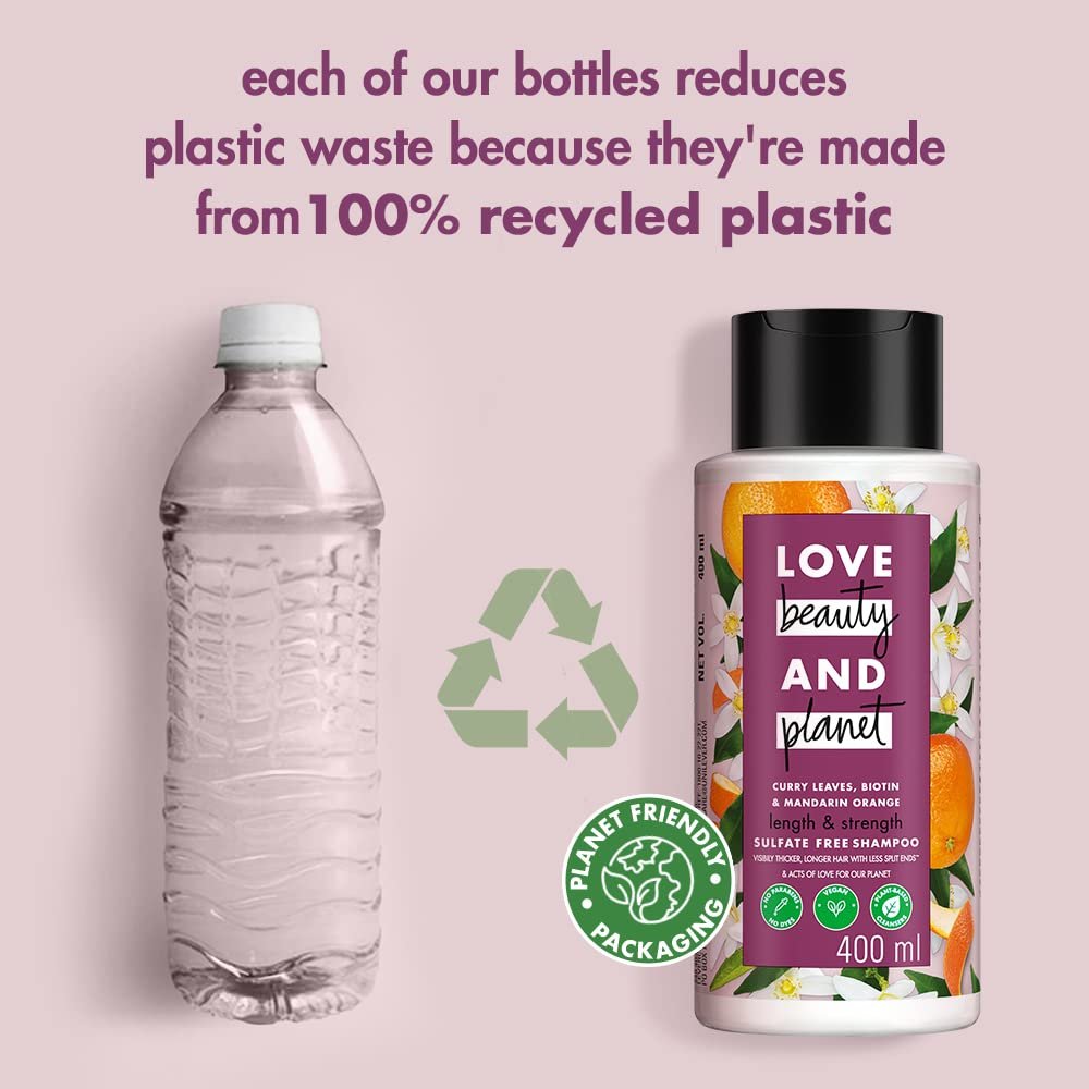 Love Beauty & Planet Curry Leaves| Biotin & Mandarin Paraben & Sulfate Free Shampoo for Long & Strong Hair| 400ml thumbnail