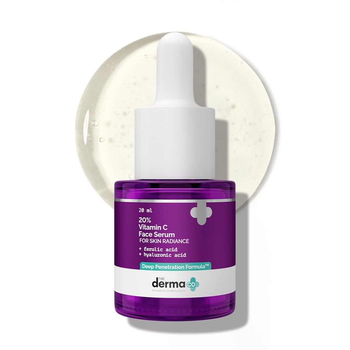 The Derma Co 20% Vitamin C Face Serum - 20ml | Fades Dark Spot | Reduces Pigmentation | Evens Out Skin Tone | Boosts Collagen | Brightens Skin
