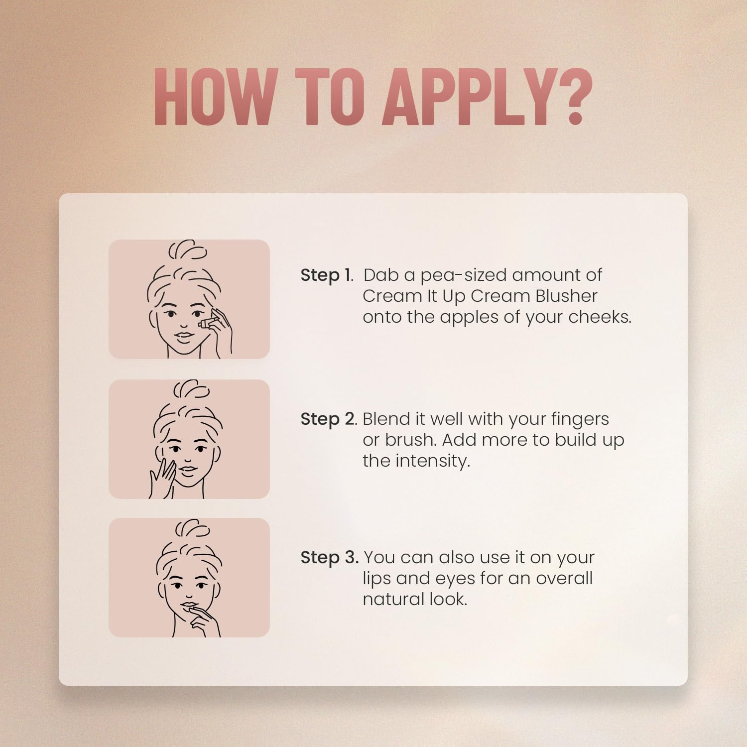 Swiss Beauty Cream It Up Blush | Highly pigmented | Super-blendable | Long-lasting | Enriched with Shea Butter | Multipurpose | Shade-03 Cheeky Peach, 10ml thumbnail
