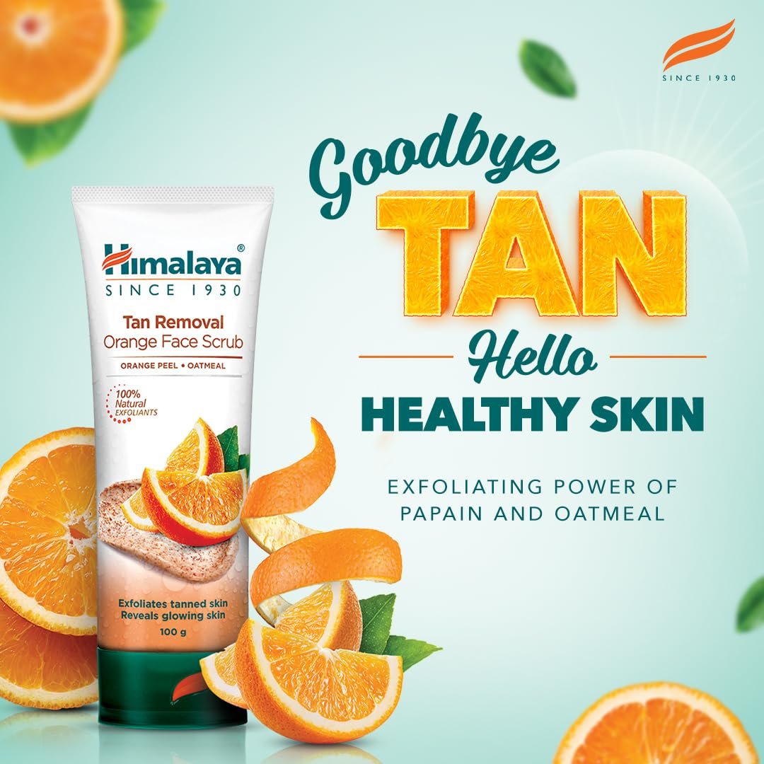 Himalaya Tan Removal Orange Face Scrub – Exfoliating Facial Scrub for Tan & Dullness Care, 100g thumbnail