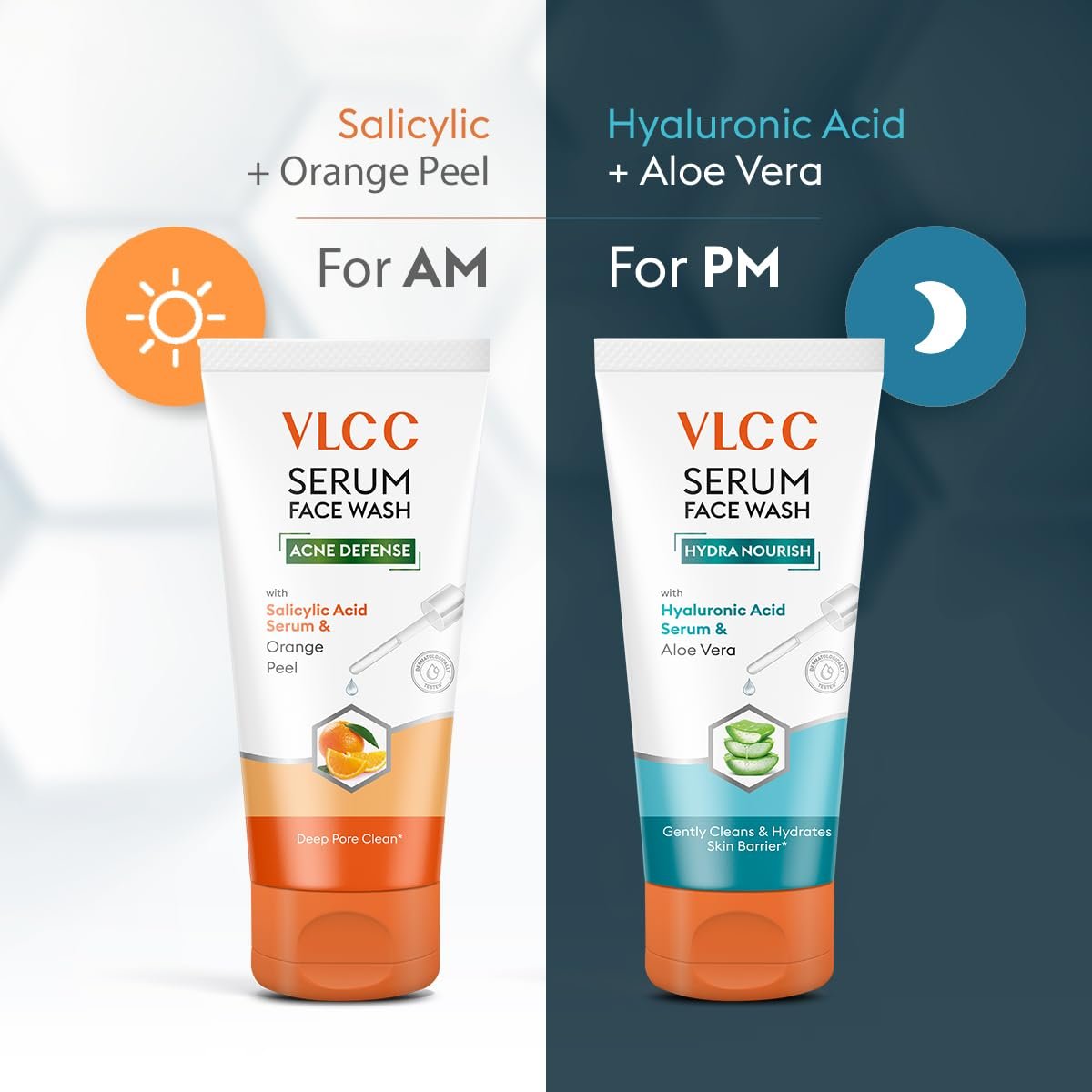 VLCC Salicylic Acid & Orange Peel Serum Facewash - 150 ml for Deep Pore Cleansing for AM | with Free Hyaluronic Acid & Aloe Vera Serum Facewash - 150 ml thumbnail