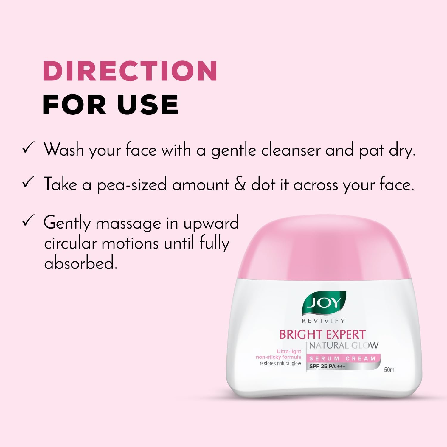Joy Brightening Face Cream with SPF 25 PA+++ & Niacinamide - Ultra Light & Non Sticky | Summer Face Cream For Natural Glowing Skin & Sun Protection 50ml thumbnail