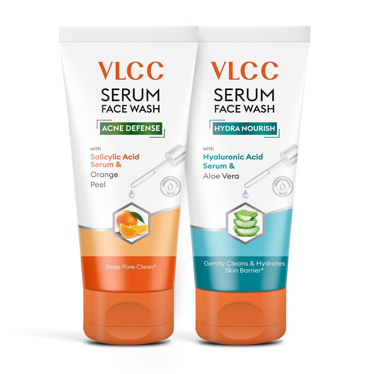 VLCC Salicylic Acid & Orange Peel Serum Facewash - 150 ml for Deep Pore Cleansing for AM | with Free Hyaluronic Acid & Aloe Vera Serum Facewash - 150 ml thumbnail