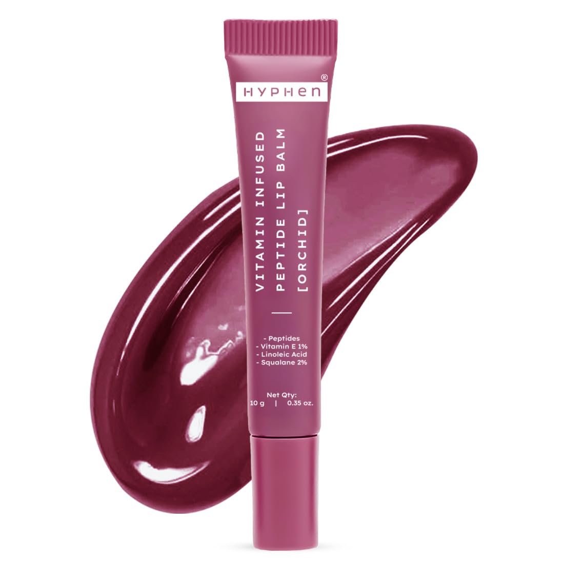 Hyphen Tinted Lip Balm | Brightens & Reduces Dark Lips & Pigmentation | 1% Vitamin E, Peptide & 2% Squalane | Winter Lip Care | Orchid (Mauve Shade)- 10g thumbnail