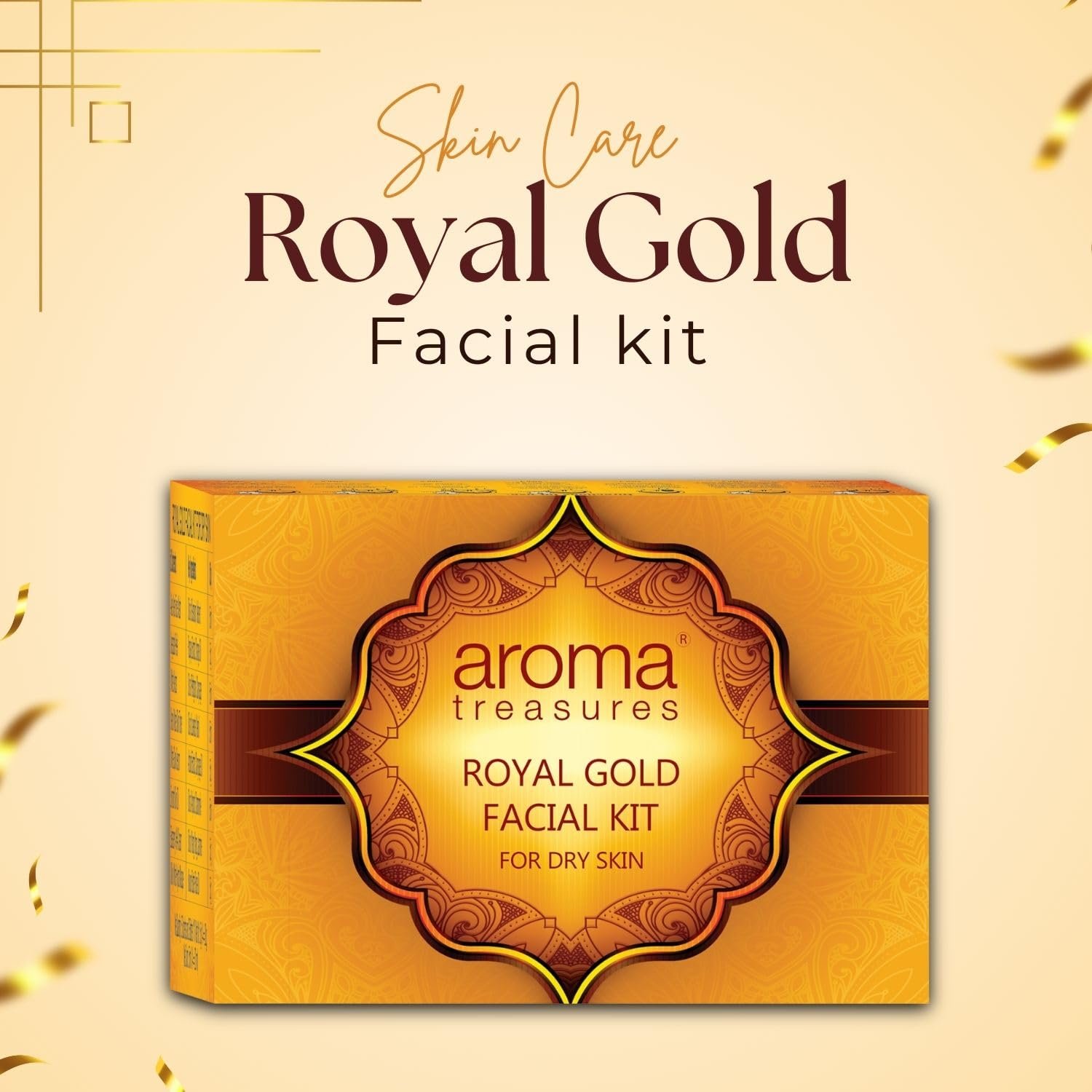 Aroma treasures one time use facial kits with natural ingredients (Royal gold facial kit - Dry Skin) thumbnail