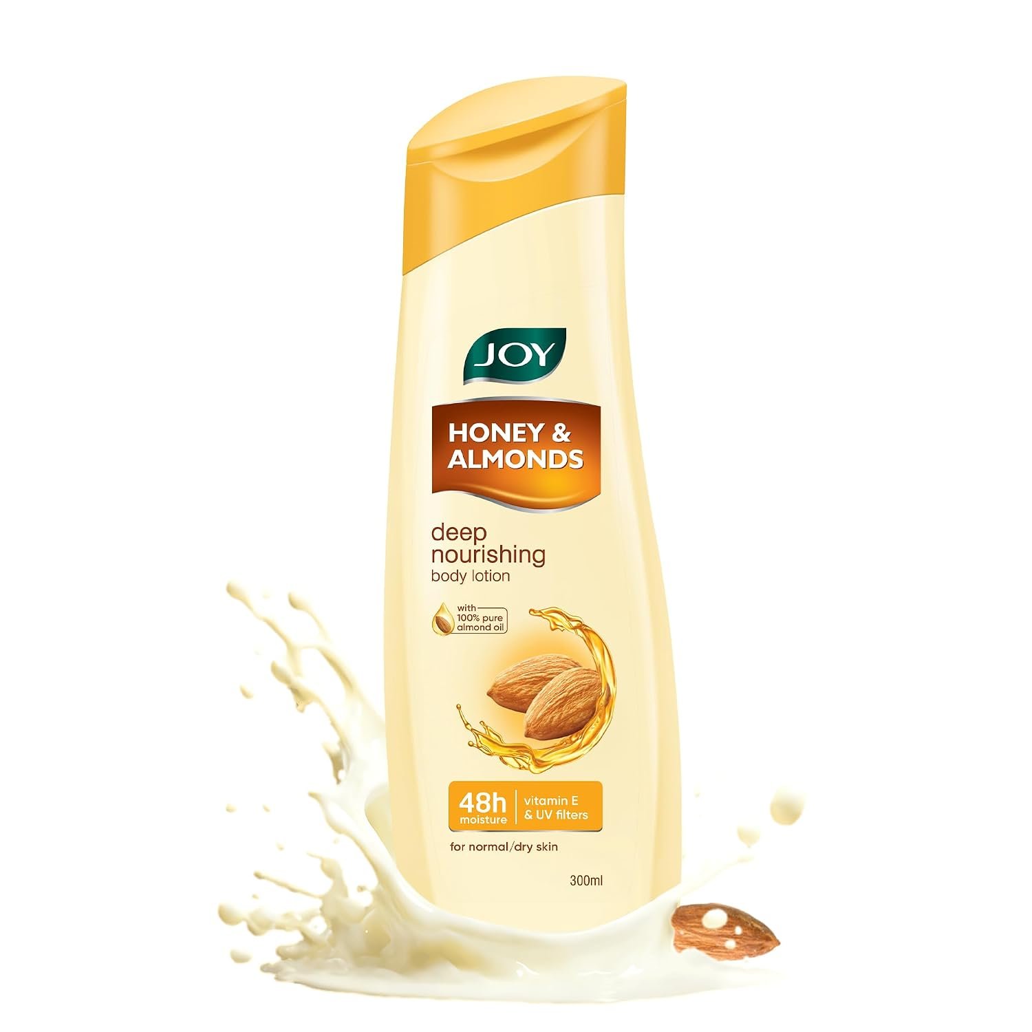 Joy Honey & Almonds Deep Nourishing Lightweight Winter Body Lotion 300ml With Shea Butter For Winter | Natural Sunscreen Filters | Suitable for Normal to Dry Skin