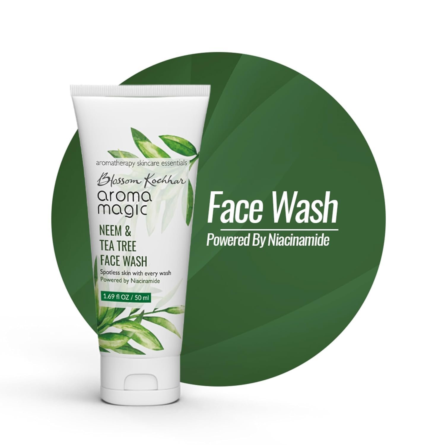 Aroma Magic Neem & Tea Tree Face Wash with 5% Niacinamide – Cleanser with Anti-Acne & Antibacterial Formula with Neem & Tea Tree Oil for Oily, Pimple-Prone Skin, 100ml thumbnail