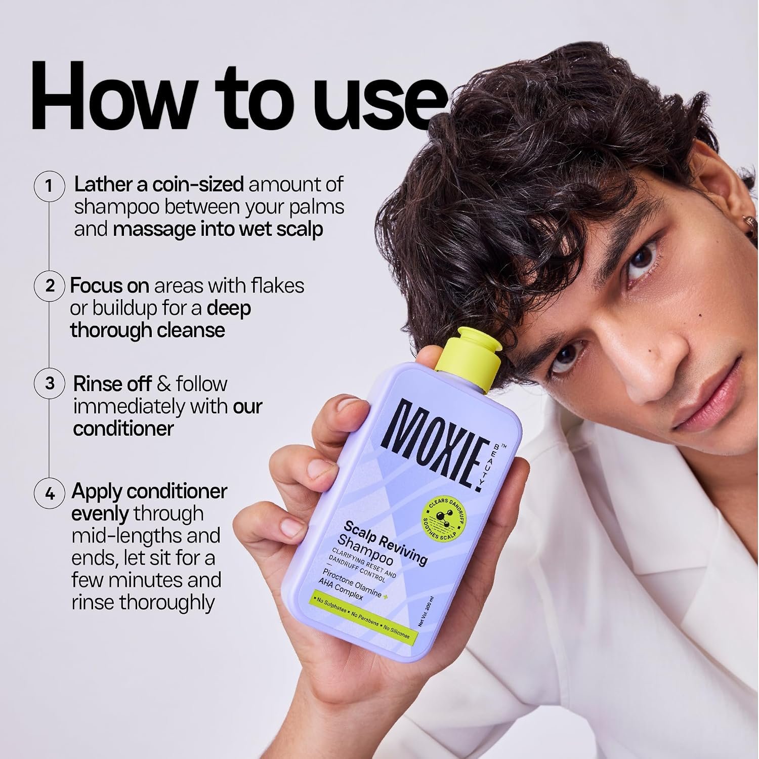 Moxie Beauty Scalp SOS Wash Duo Dandruff Scalp Care 200ml + 175ml Piroctone Olamine, AHA Complex, Cocoa Butter & Biotin | Dandruff care, scalp cleansing & deep hydration thumbnail