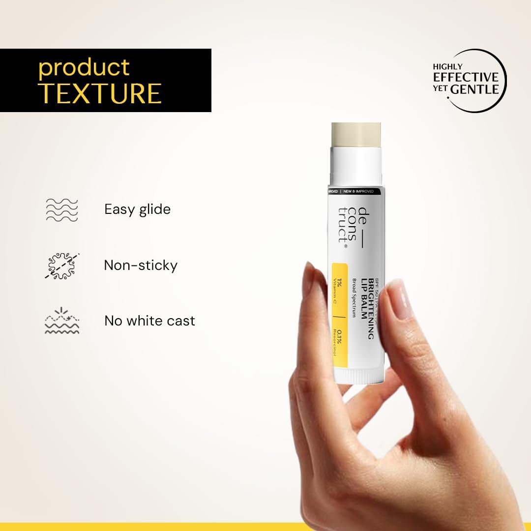 Deconstruct Brightening Lip Balm for Dark Lips | SPF 50 | Vitamin C & Resorcinol | Brightens Dark Lips & Evens Lip Tone | Vitamin E & Murumuru Butter | For Men & Women 4.2g thumbnail