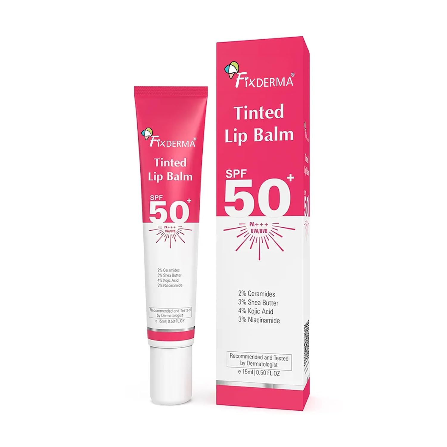 Fixderma Tinted Lip Balm With Vitamin C And Vitamin E | Lip Balm For Dark & Dry Lips & Chapped Gloss For Women & Men - 15ml thumbnail