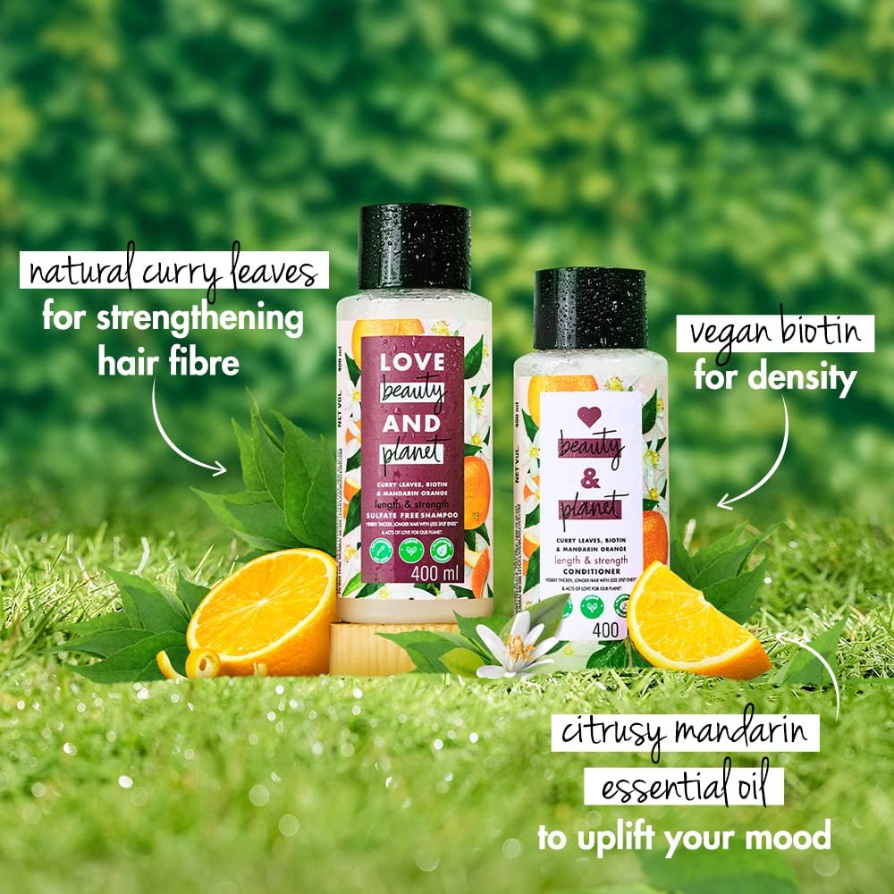 Love Beauty & Planet Curry Leaves| Biotin & Mandarin Paraben & Sulfate Free Shampoo for Long & Strong Hair| 200ml thumbnail