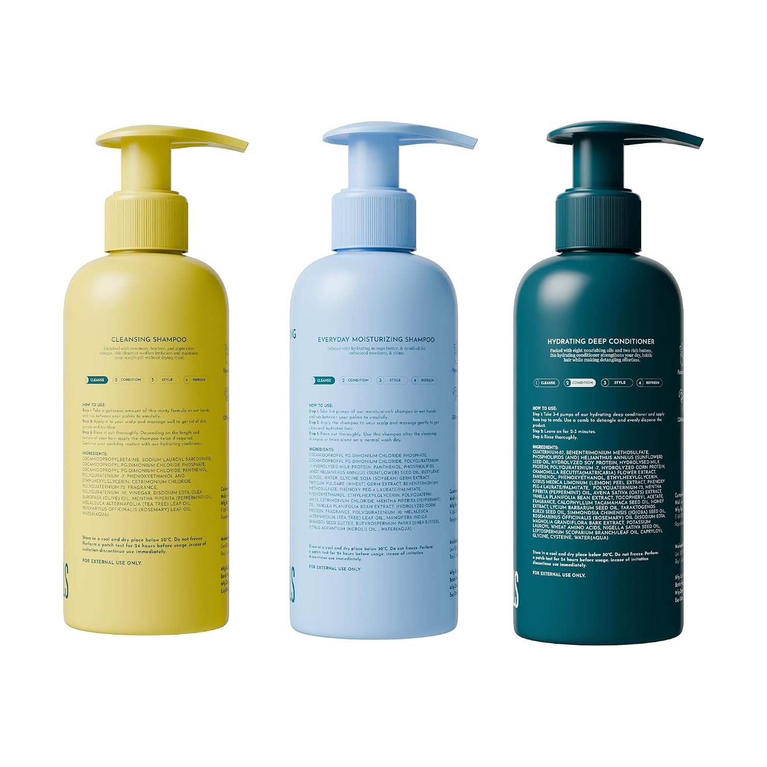 Fix My Curls Wash Day Trio | Cleansing & Moisturizing Shampoo, Hydrating Deep Conditioner | Silicone & Sulphate Free | For Curly, Wavy Hair| 200ml each thumbnail
