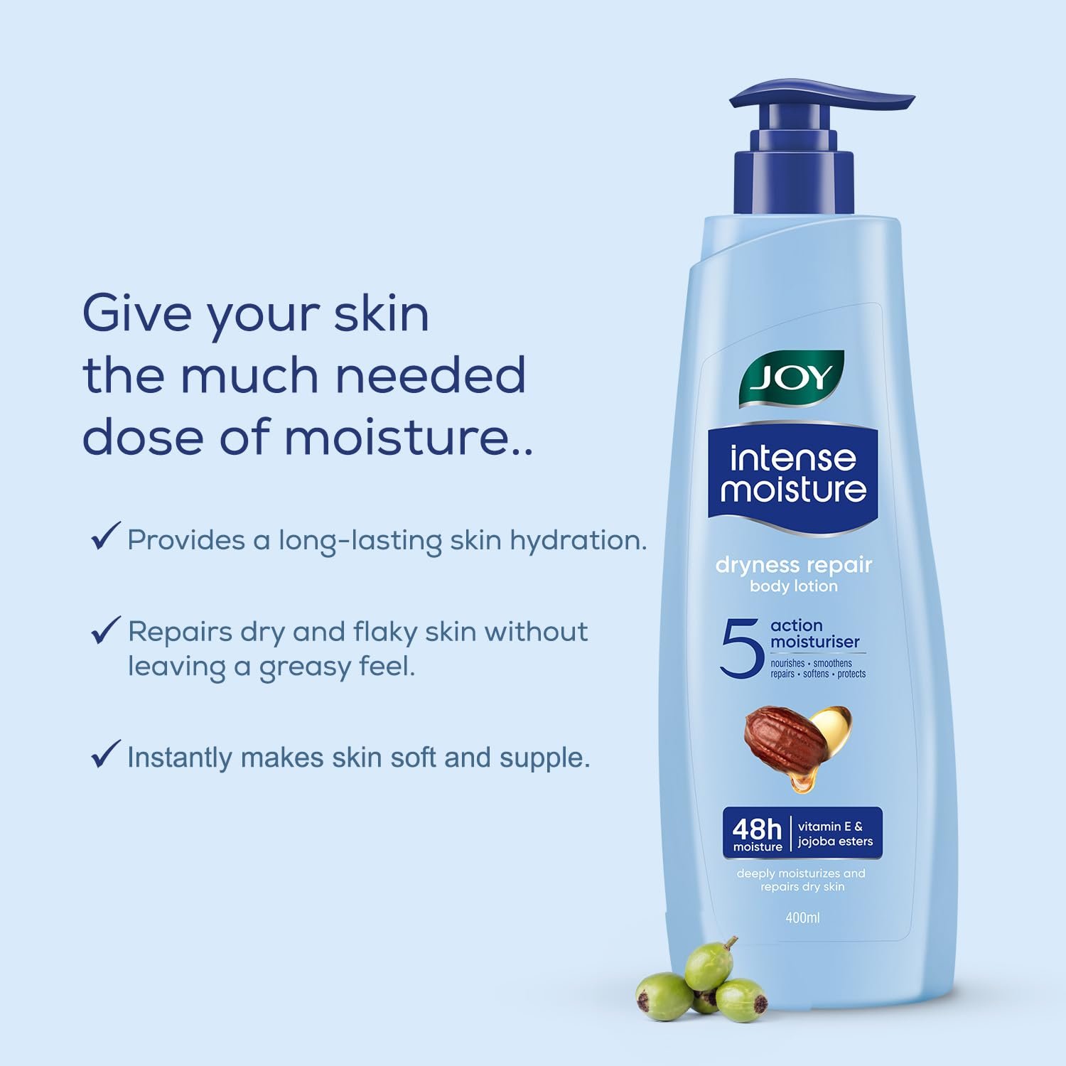 Joy Intense Moisture Winter Body Lotion 400ml | With Shea Butter, Jojoba & Vitamin E | For Normal to Dry Skin | Dryness Repair & 24 Hour Softness | Non Sticky & Non Greasy thumbnail