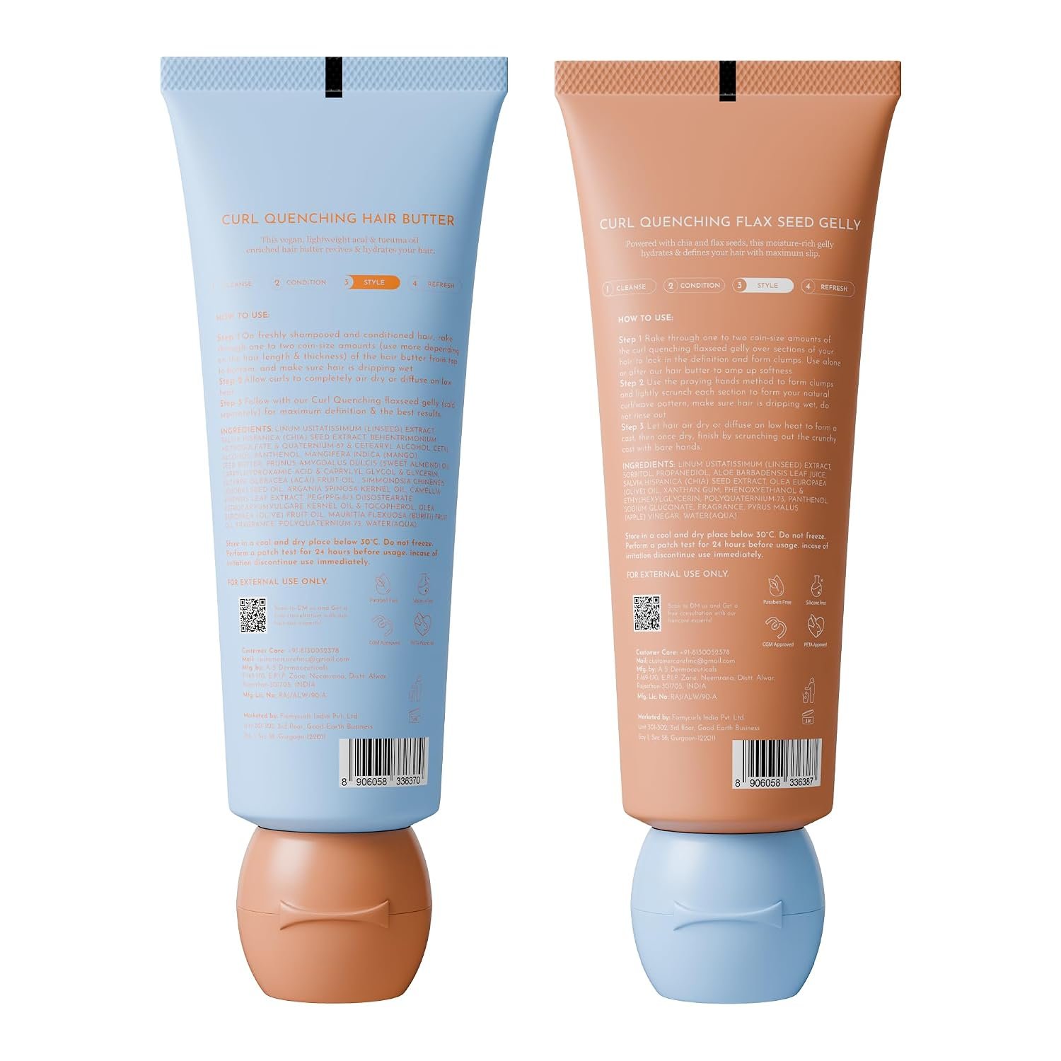 Fix My Curls Curl Quenching Moisture Styling Duo | For Curly, Wavy, Dry, Frizzy Hair| Curl Activator with Chia & Aloe Vera | Silicone Free| 100gm each thumbnail
