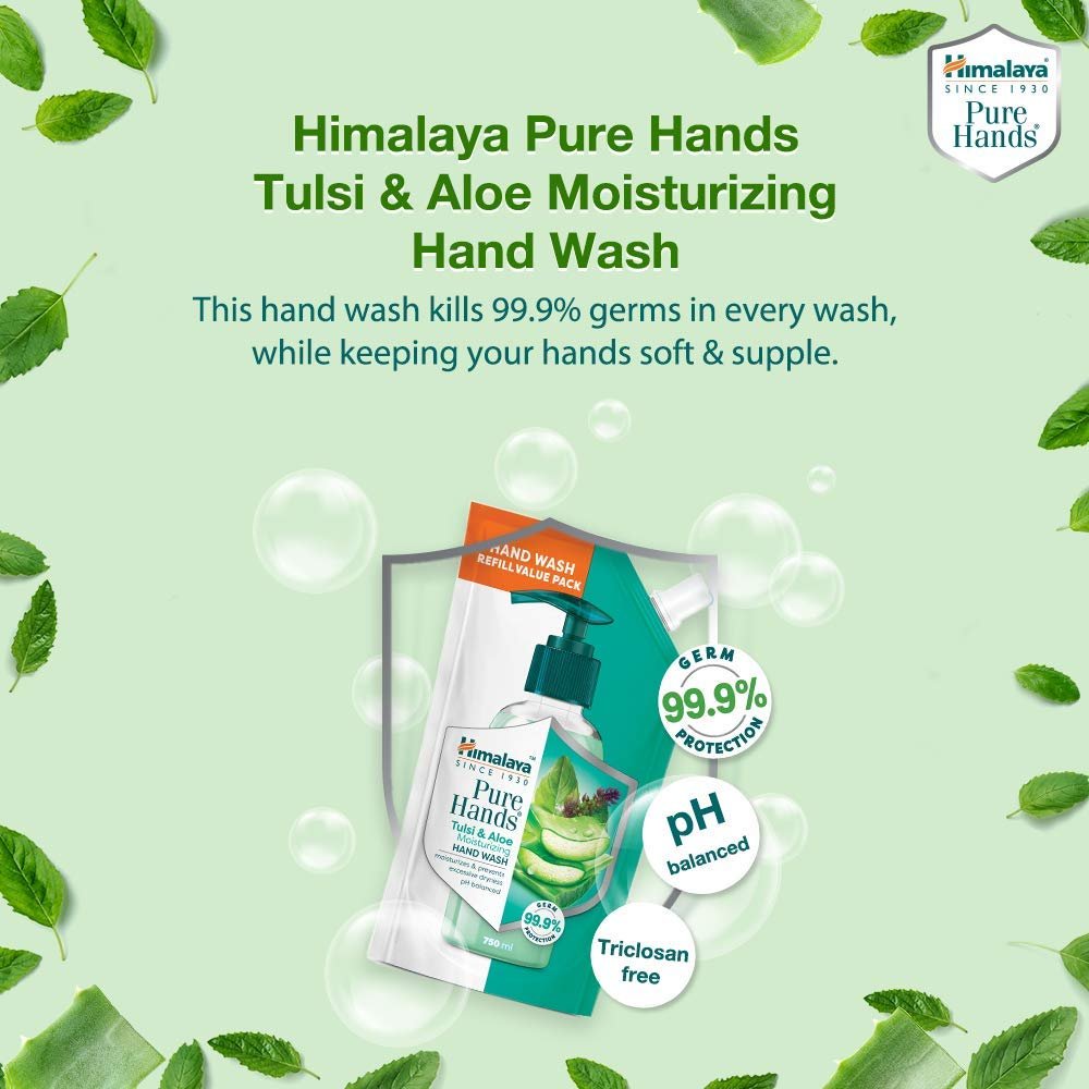 Himalaya Pure Hands | Moisturizing Tulsi and Aloe Hand Wash Refill - 750 ml thumbnail