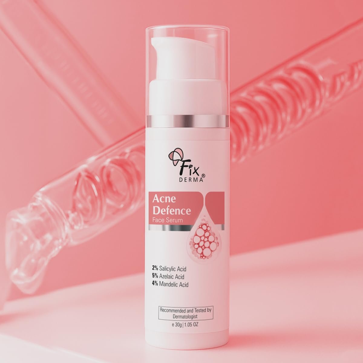 Fixderma 2% Salicylic Acid Serum for Anti Acne & Spot Treatment with 5% Azelaic Acid & 4% Mandelic Acid | Anti Acne Face Serum | Face Serum for Men & Women - 30 gm thumbnail