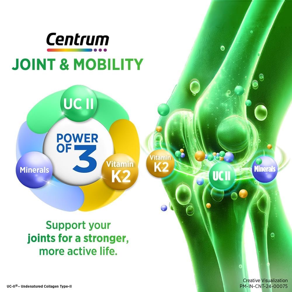 Centrum Joint & Mobility Capsule | Supplement | Undenatured Collagen Type II, Vitamin K2, Calcium for Joint support, Cartilage Support and Better Mobility | Joint Support Capsule - Pack of 1 thumbnail