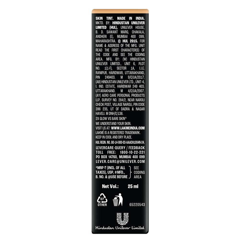 LAKMÉ Be-Jewel Luminous Skin Tint, 25ml, for Radiant, Smooth and Luminous Finish, with Light-Reflecting Polymers, 24HR Filter-Like Wear, Liquid Foundation for Women Dry Skin, Cool Ivory thumbnail