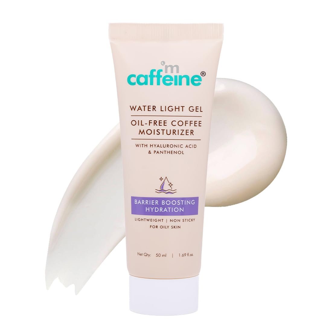 mCaffeine Water Light Gel Oil-free Coffee Moisturizer | Deep Skin Hydration & Barrier Boost with Ceramide Moisturizer | Face Cream for Women and Men | 50ml