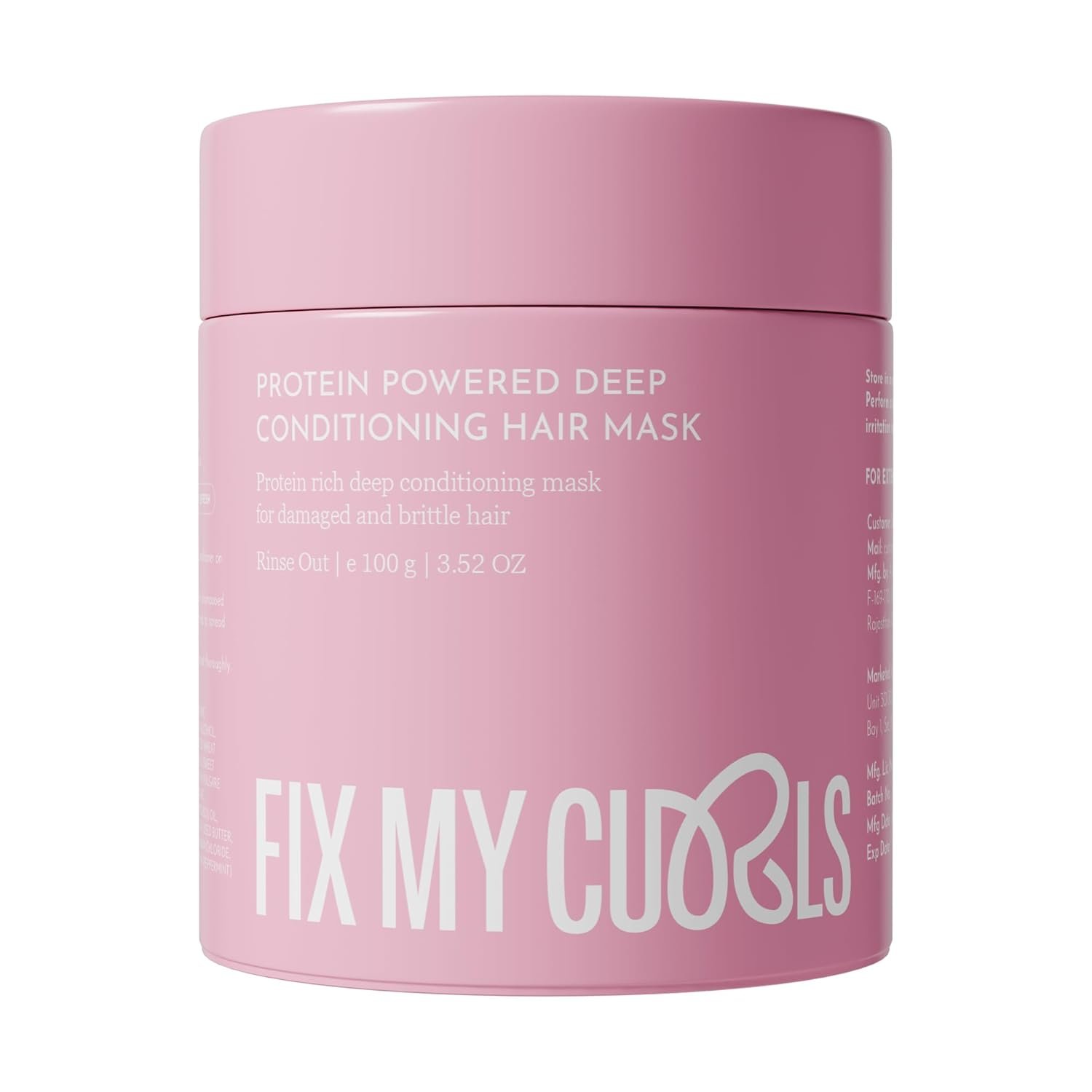 Fix My Curls Protein-Powered Deep Conditioning Hair Mask| Avocado Oil, Amla for Strengthening, Hydrating & Restoring Curls| Enhances Bounce, Adds Shine, & Boosts Elasticity| 100g thumbnail