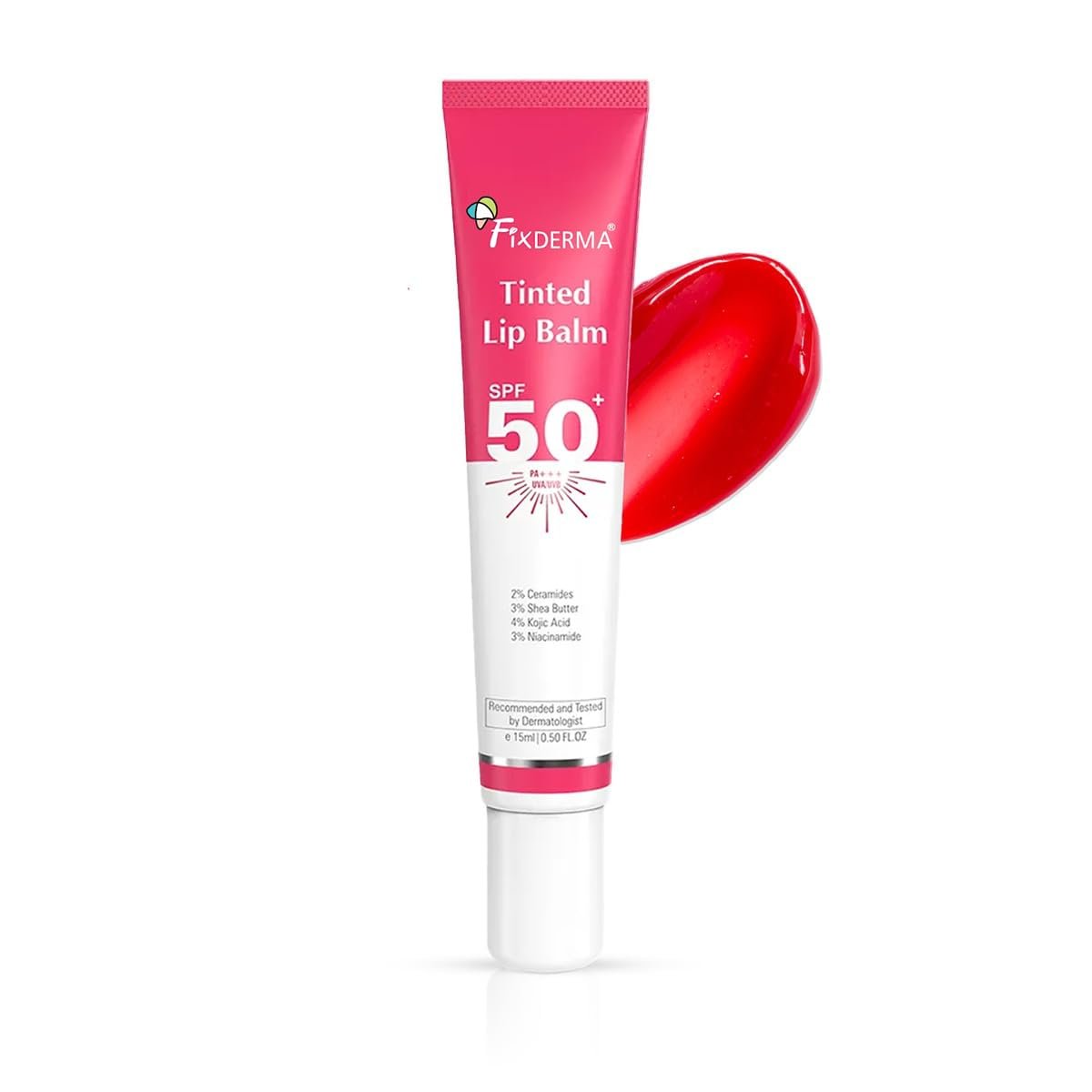 Fixderma Tinted Lip Balm With Vitamin C And Vitamin E | Lip Balm For Dark & Dry Lips & Chapped Gloss For Women & Men - 15ml