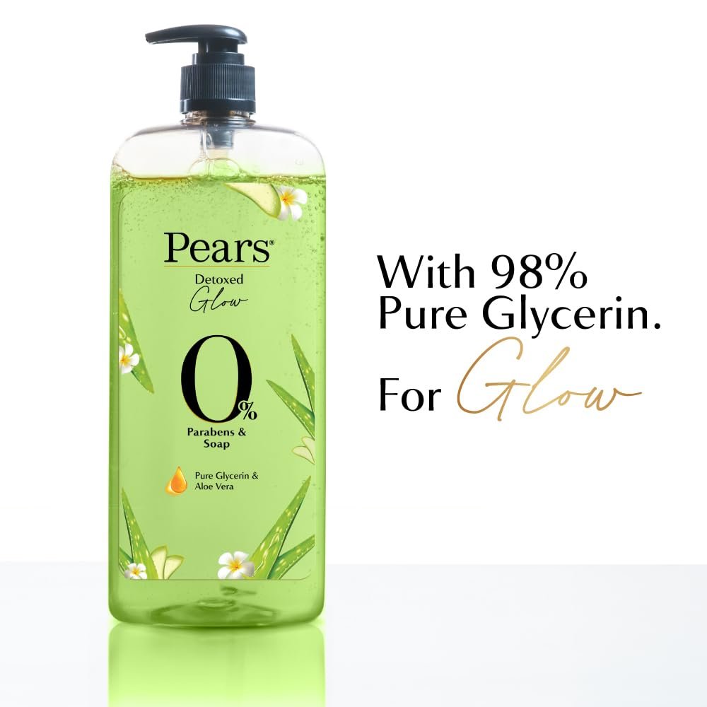Pears 98% Pure Glycerin Detoxed Glow Body Wash with Aloe Vera and 0% Parabens & Soap for a Detoxed Glow, 750ml thumbnail
