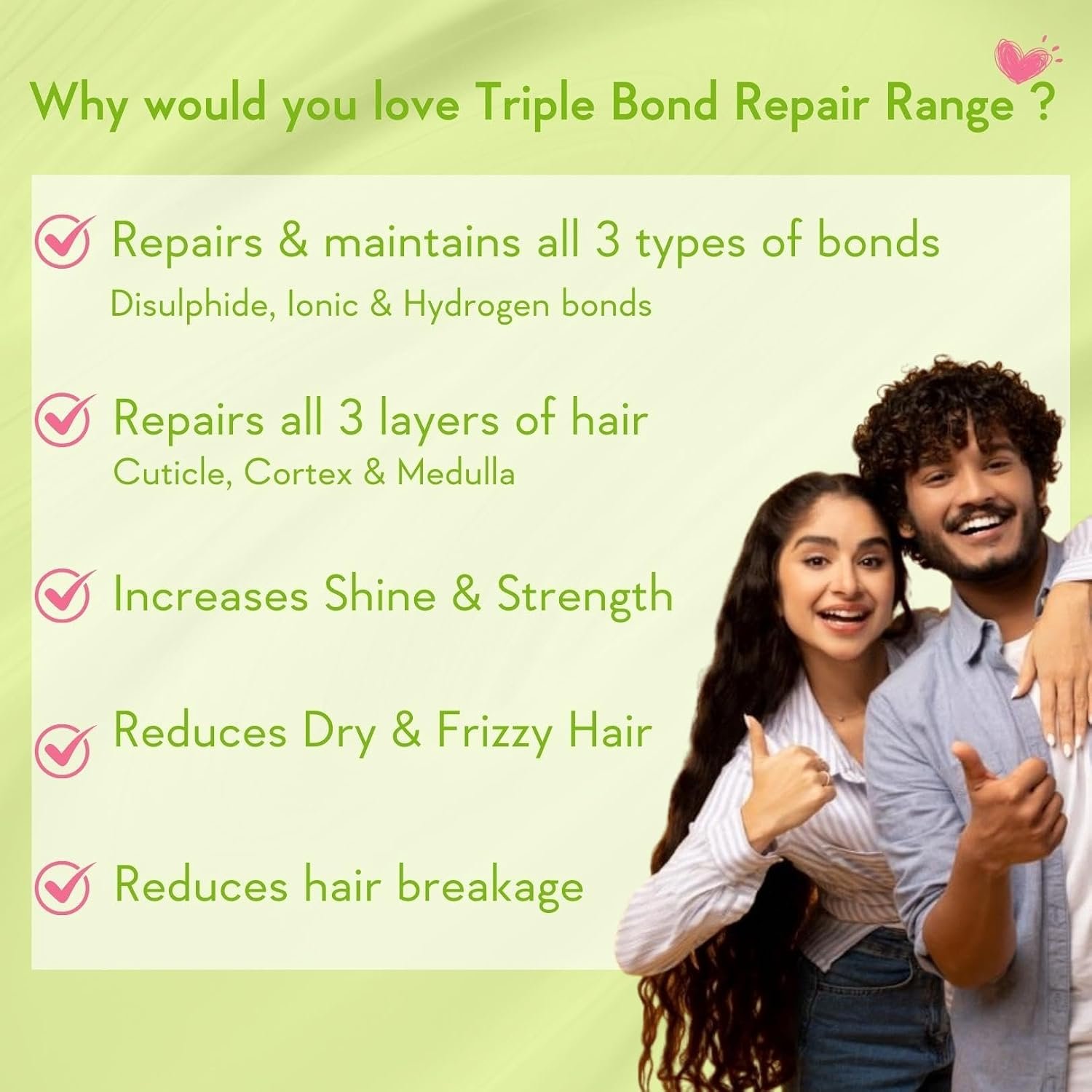 WishCare Triple Bond Repair Booster Hair Serum for Dry Frizzy Hair | Repairs Damaged Hair, Reduces Hair Breakage & Increases Hair Strength | 100ml thumbnail