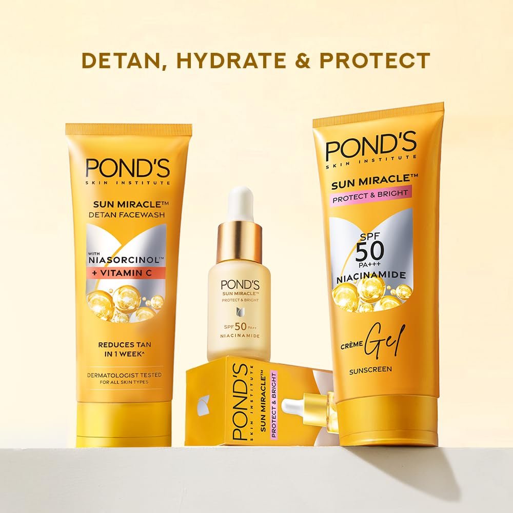 Pond's Detan Face Wash for Tan Removal in Just 7 Days | Contains Vitamin C and Niacinamide | Facewash for All Skin Types, 100gm thumbnail