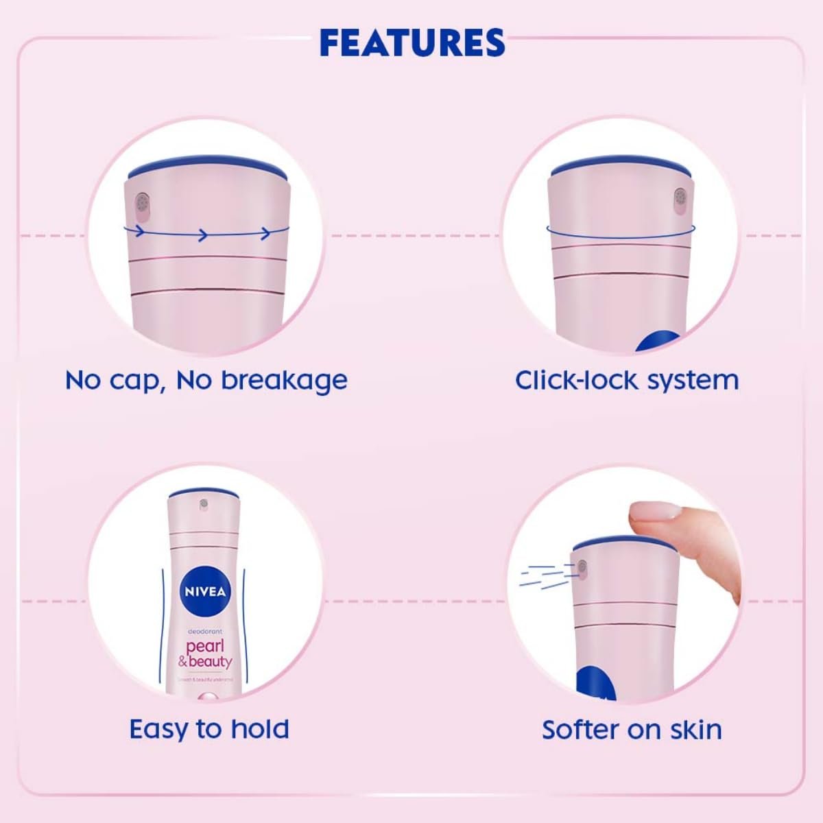 NIVEA Pearl & Beauty Deodorant Spray for Women 150ml thumbnail