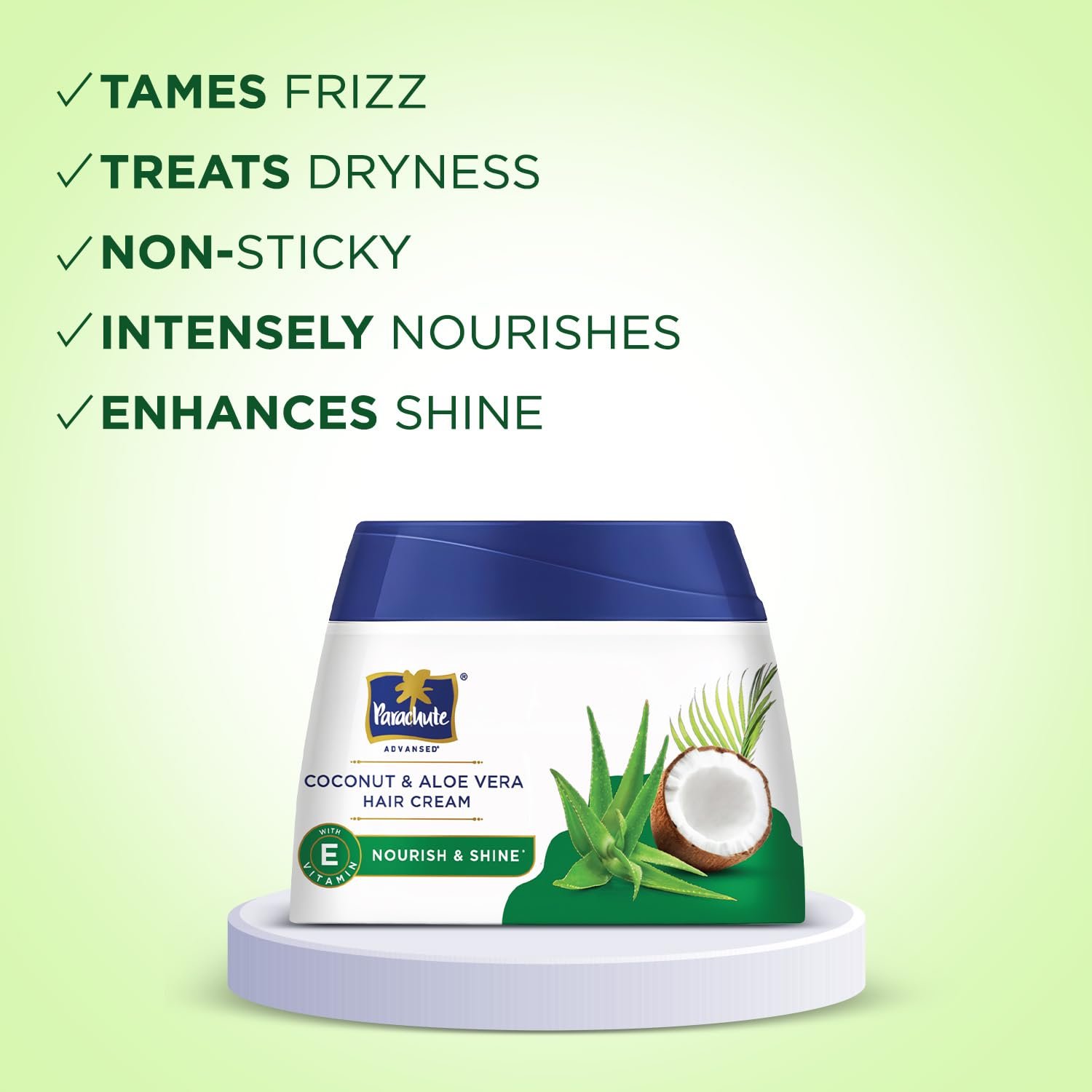 Parachute Advansed Coconut & Aloe Vera Hair Cream 210ml | Nourishes and Hydrates | 2X Shiner, Smoother, Softer | Leave-in Pre-Wash For Men & Women thumbnail