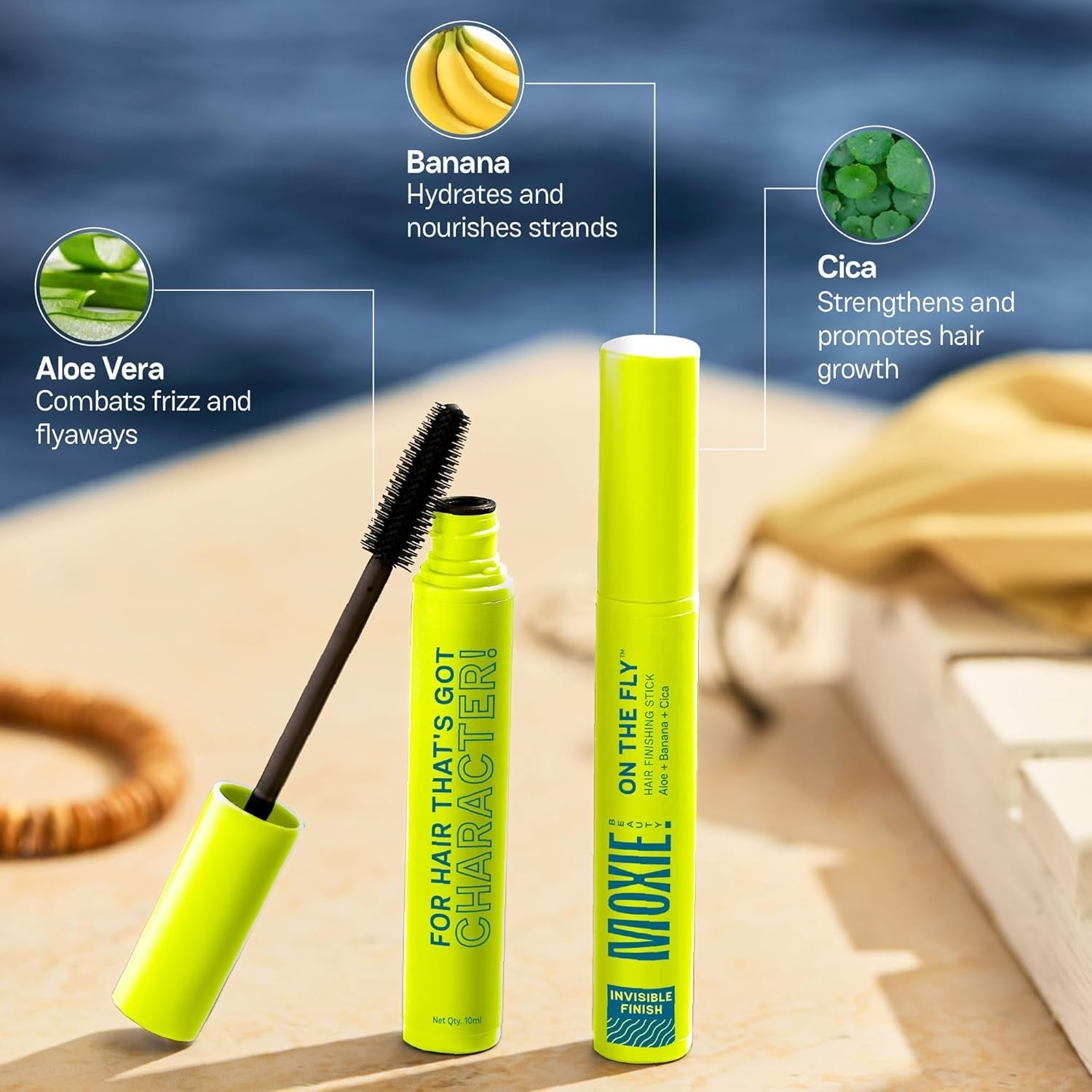 Moxie Beauty On The Fly Hair Finishing Stick | Anti-Frizz Wand | 10ml Non-sticky gel wand tames flyaways and baby hairs for sleek styles all day thumbnail