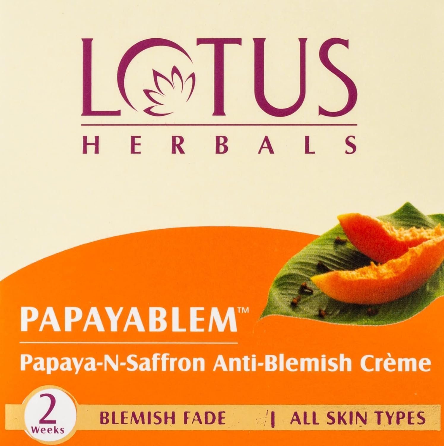 Lotus Herbals Papayablem Papaya & Saffron Anti-Blemish Cream 250g thumbnail