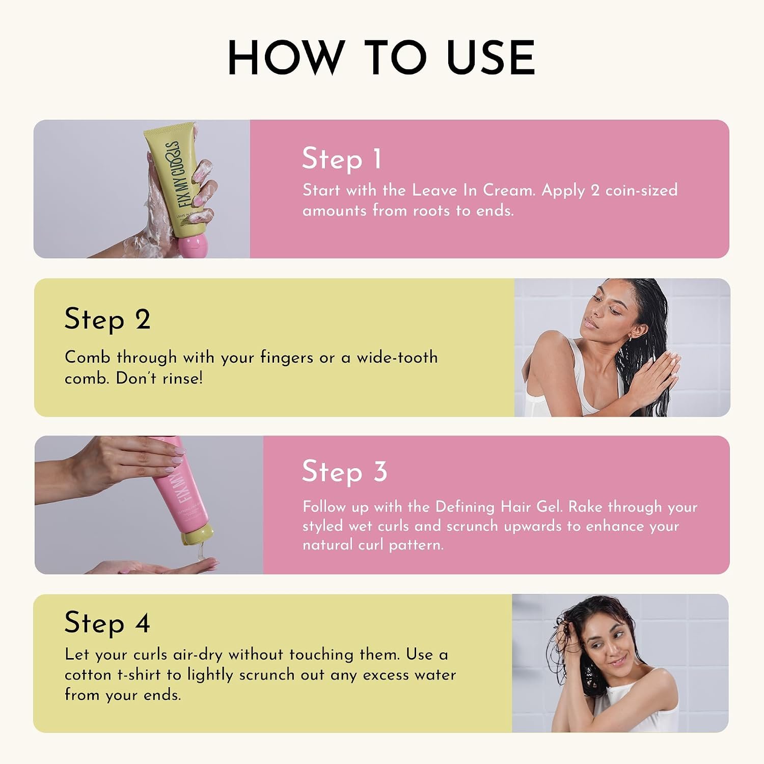 Fix My Curls Protein Styling Duo | Leave In Cream & Defining Gel |100g Each This duo fights frizz, adds lightweight moisture, and leaves your curls bouncy and strong. thumbnail