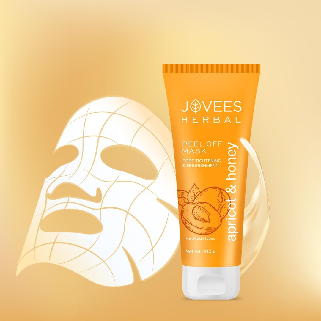 Jovees Herbal Apricot & Honey Peel Off Mask 100 GM | For Pore Tightening and Skin Nourishment | All Skin Types | Paraben & Alcohol Free thumbnail