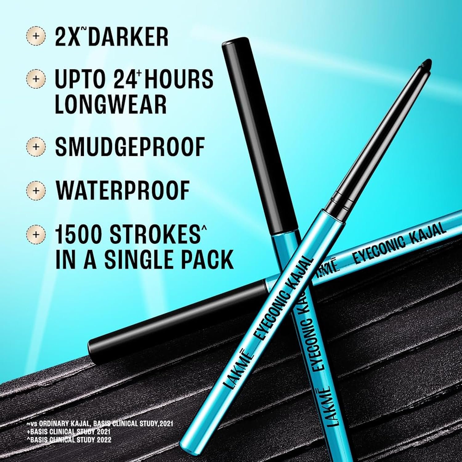 Lakme Eyeconic Kajal, Black Matte Finish, Water Proof, Smudge Proof, Lasts Upto 22 Hrs, 0.35 G thumbnail