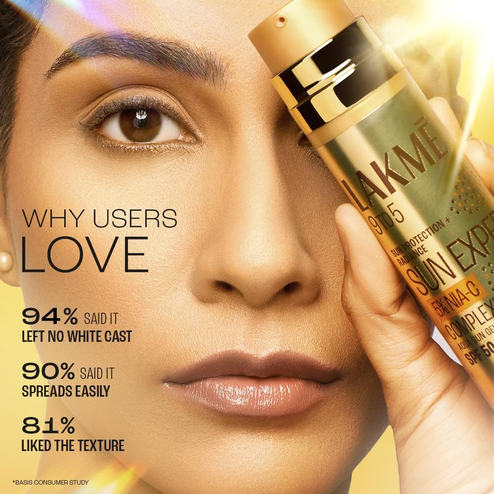 Lakmē 5% Niacinamide & VIT C water-light Sunscreen gel SPF 50 Pa++++ 50g thumbnail
