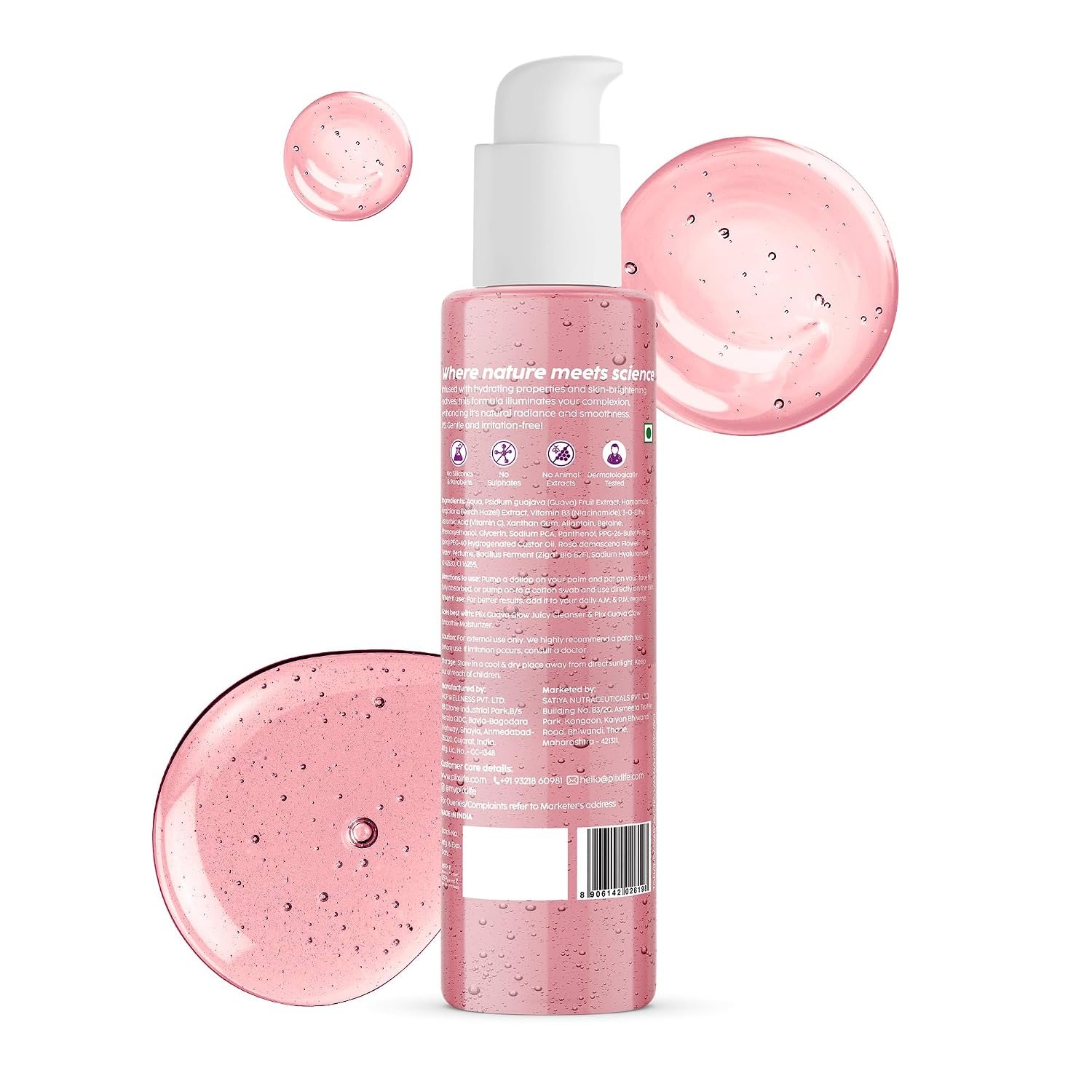 PLIX - THE PLANT FIX Guava & Roses Glow Fat Water Toner Serum | 2-in-1 Toner serum | Fades Blemishes, Tightens & Cleanses Pores | Soothes Redness & Irritated Skin | 150ml thumbnail