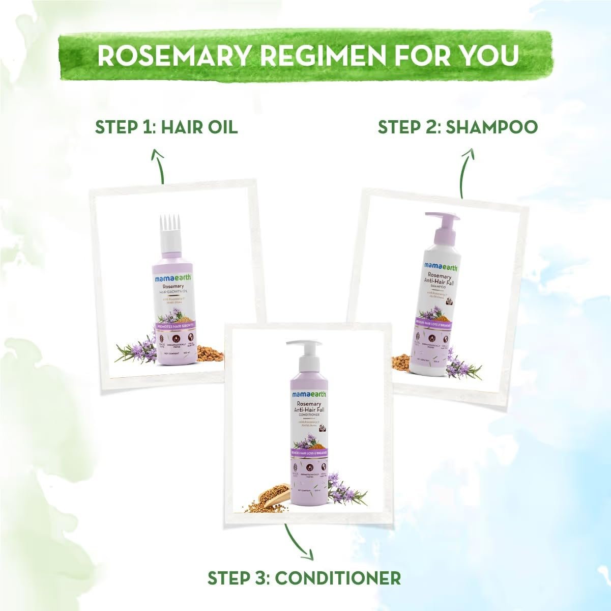 Mamaearth Rosemary Hair Fall Control Kit 650ml thumbnail
