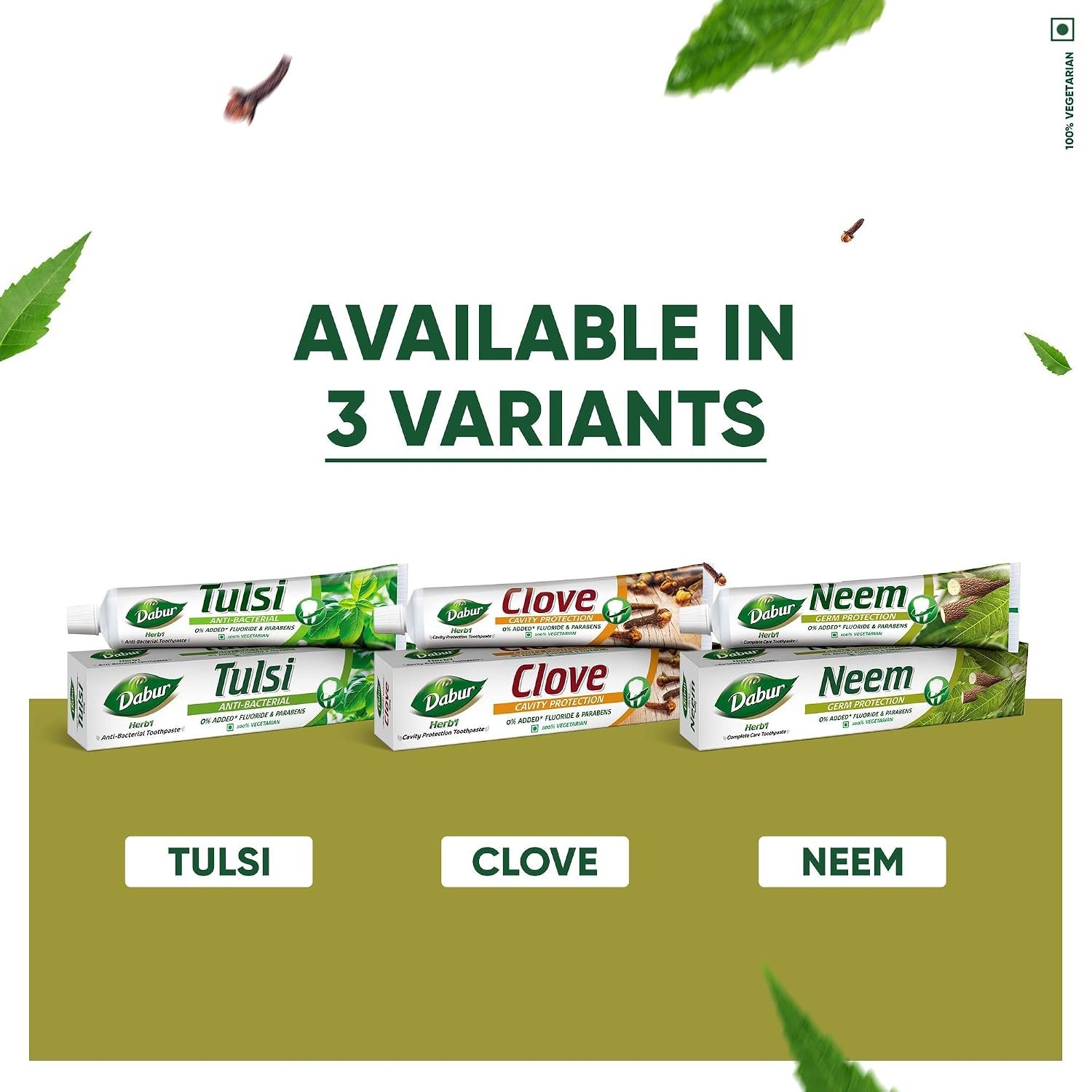 Dabur Herb'l Neem Toothpaste 200g | Neem-Enriched Germ Protection Oral Care | Helps Maintain Healthy Teeth & Gums | Fresh Breath thumbnail