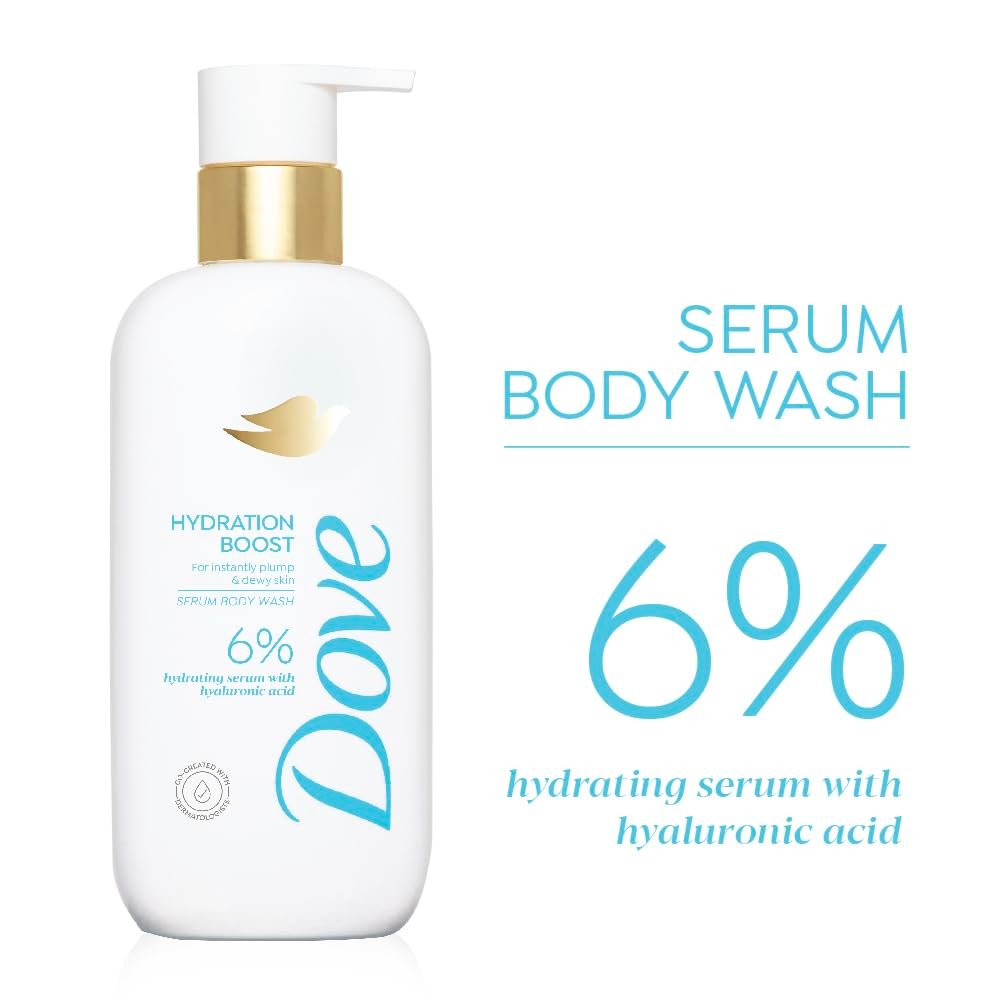 Dove Hydration Boost Serum Body Wash | 6% Hydrating Serum with Hyaluronic Acid | For instantly plump & dewy skin | Paraben & SLS free | 300 ml thumbnail