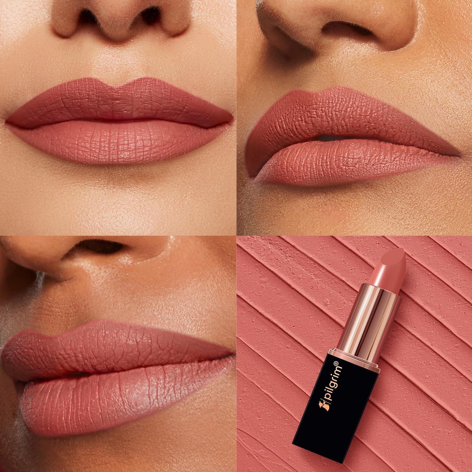 Pilgrim Matte Me Up Bullet Lipstick 4.2g | Creamy, Lightweight, Bold, Non Drying | SPF 30 | Enriched With Hyaluronic Acid & Spanish Squalane | Lipstick for dusky skin tone | Coral Envy-01Pil thumbnail