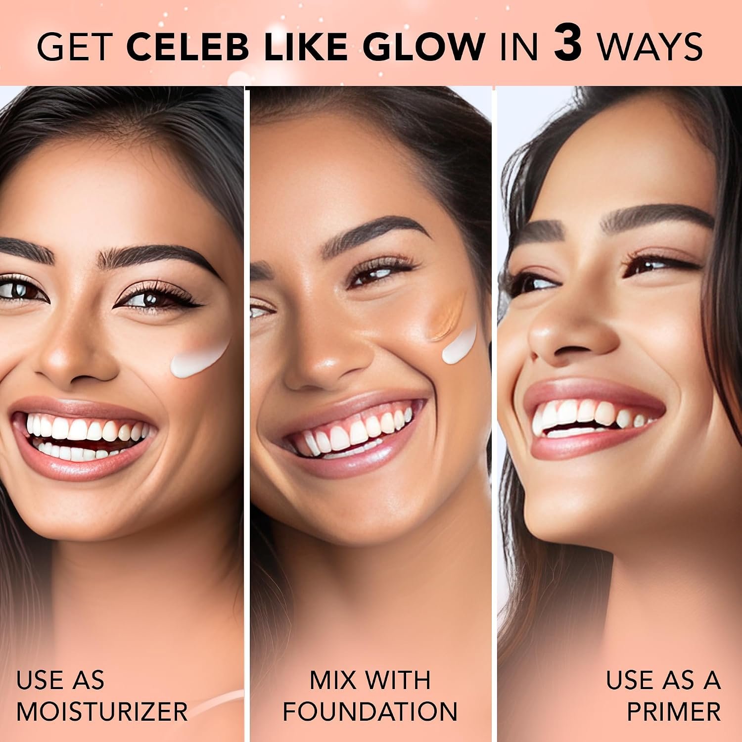 FACES CANADA Strobe Cream Mini- Peach, 18ml | Primer + Highlighter + Moisturizer | Illuminating & Glowing Makeup Base thumbnail