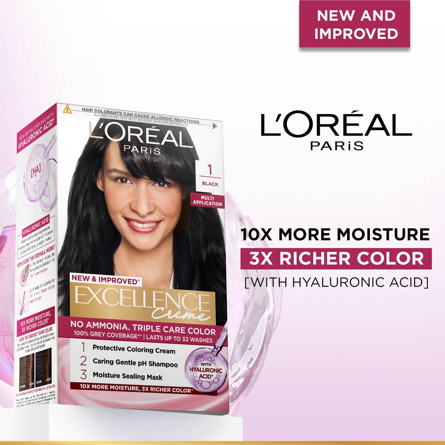 L'Oréal Paris Permanent Hair Colour, Radiant At-Home Hair Colour with up to 100% Grey Coverage, Pro-Keratin, Up to 8 Weeks of Colour, 72ml+100g thumbnail